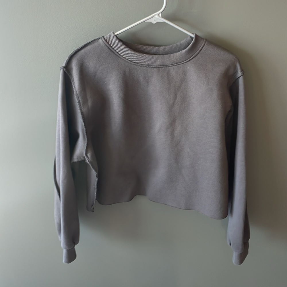 Cropped Charcoal Crewneck Sweatshirt Sz M